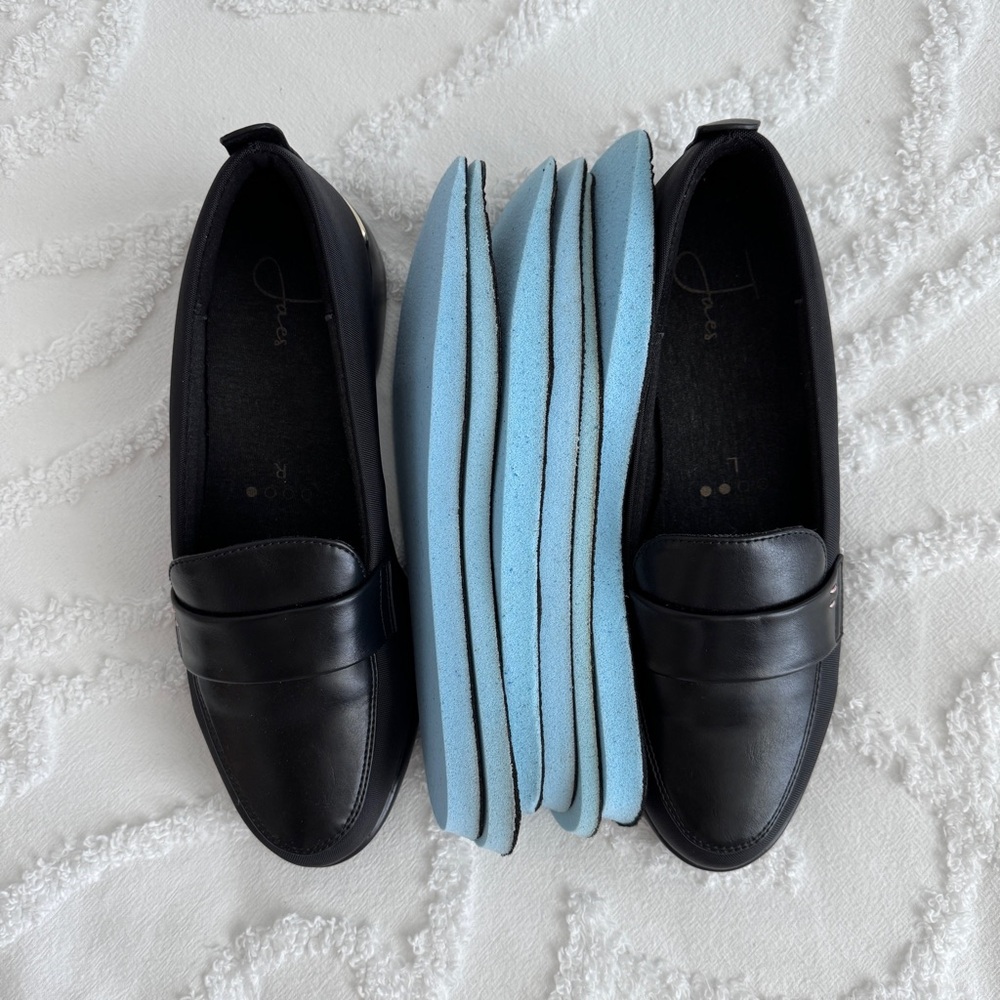 New Black Loafers with inserts, 7.5 - Picture 6 of 6